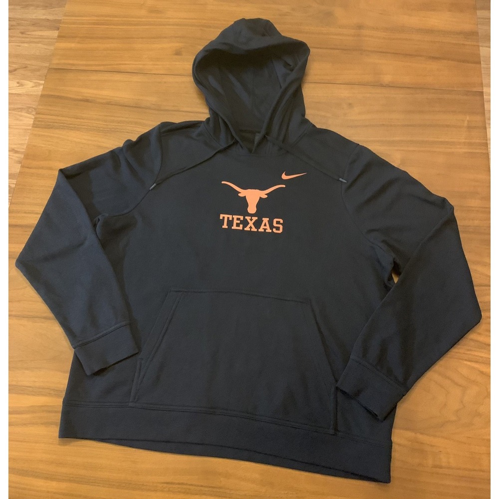 Texas Longhorns Nike Hoodie Womens XL Black Club Fleece Pullover Sweater UT